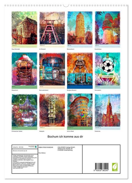 Produktbild: Bochum ich komme aus dir (Wandkalender 2026 DIN A2 hoch), CALVENDO Monatskalender