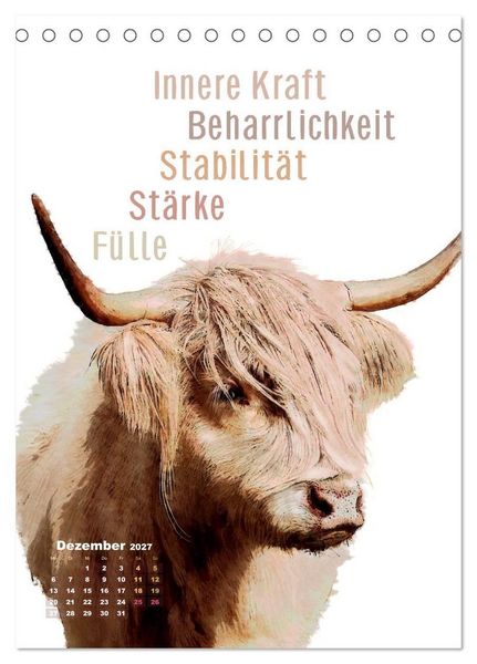 Produktbild: Krafttiere - Inspirierende Begleiter voller Magie und Seele (Tischkalender 2027 DIN A5 hoch), CALVENDO Monatskalender