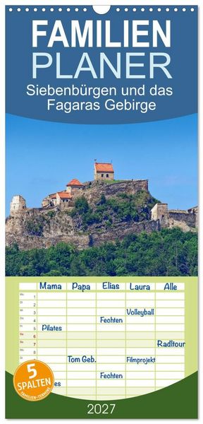 Produktbild: Familienplaner 2027 - Siebenb&uuml;rgen und das Fagaras Gebirge mit 5 Spalten (Wandkalender, 21 x 45 cm) CALVENDO