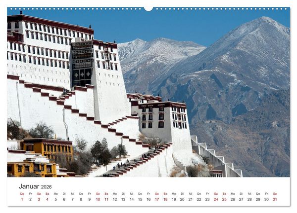 Produktbild: Tibet - Kloster und Landschaft (Wandkalender 2026 DIN A2 quer), CALVENDO Monatskalender