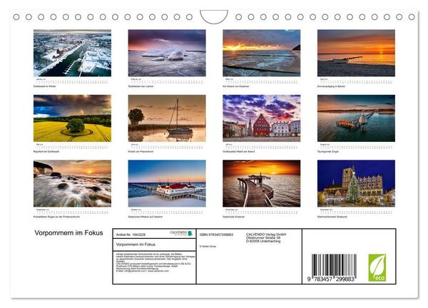 Produktbild: Vorpommern im Fokus (Wandkalender 2026 DIN A4 quer), CALVENDO Monatskalender