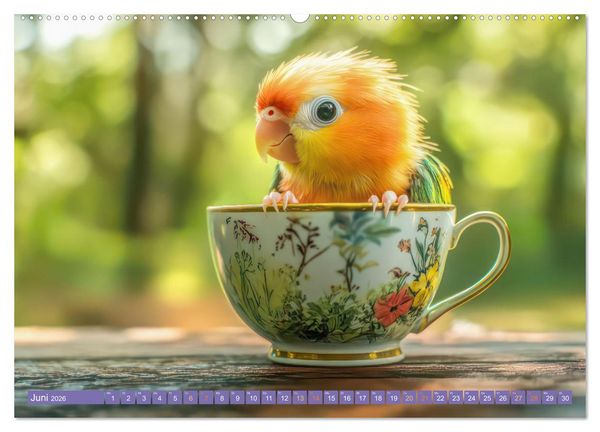 Produktbild: Tiere in Teetassen (hochwertiger Premium Wandkalender 2026 DIN A2 quer), Kunstdruck in Hochglanz