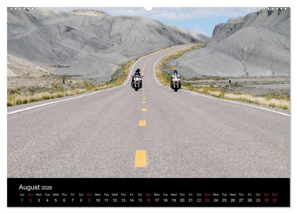 Produktbild: Riding the Wild West - America's Backroads by Motorcycle (High Quality Premium Wall Calendar 2026 DIN A2 landscape),CALVENDO 12 Month Wall Calendar