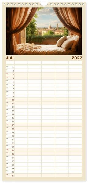 Produktbild: Familienplaner 2027 - Aus dem Fenster geblickt mit 5 Spalten (Wandkalender, 21 x 45 cm) CALVENDO