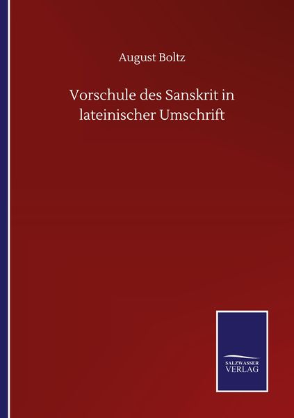 Produktbild: Vorschule des Sanskrit in lateinischer Umschrift
