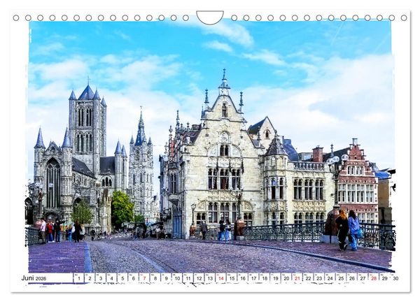 Produktbild: Spaziergang durch Gent (Wandkalender 2026 DIN A4 quer), CALVENDO Monatskalender