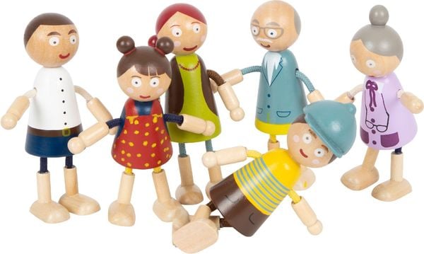 Produktbild: Small foot 11804 - Biegepuppen-Familie aus Holz, 6-teilig