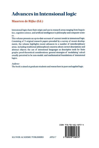 Produktbild: Advances in Intensional Logic