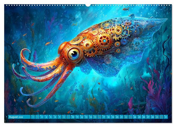 Produktbild: Aqua Mechanica &ndash; Steampunk unter dem Meer (Wandkalender 2026 DIN A2 quer), CALVENDO Monatskalender