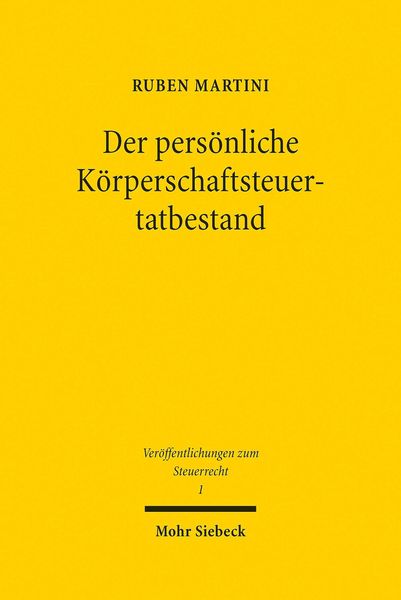 Produktbild: Der pers&ouml;nliche K&ouml;rperschaftsteuertatbestand