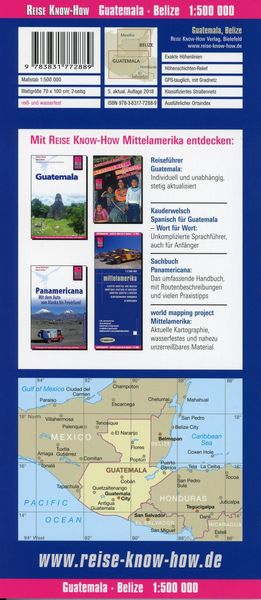 Reise Know-How Landkarte Guatemala, Belize (1:500.000)