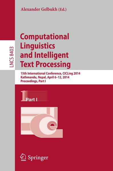 Produktbild: Computational Linguistics and Intelligent Text Processing