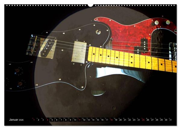 Produktbild: Mystische Gitarren (Wandkalender 2026 DIN A2 quer), CALVENDO Monatskalender