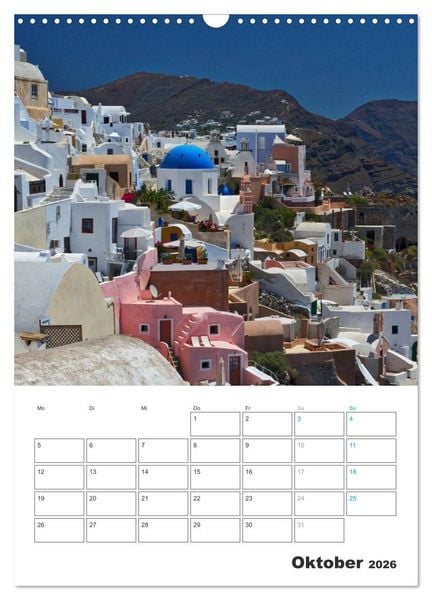Produktbild: Santorin - Trauminsel Griechenlands (Wandkalender 2026 DIN A3 hoch), CALVENDO Monatskalender