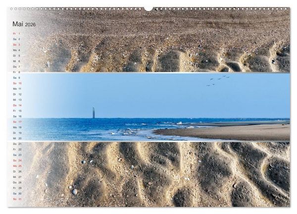 Produktbild: K&uuml;stenstreifen an der Nordsee (hochwertiger Premium Wandkalender 2026 DIN A2 quer), Kunstdruck in Hochglanz