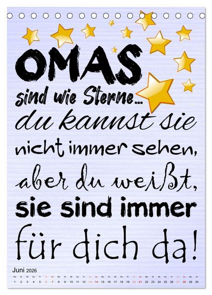 Produktbild: Gl&uuml;ck ist, Oma zu sein (Tischkalender 2026 DIN A5 hoch), CALVENDO Monatskalender