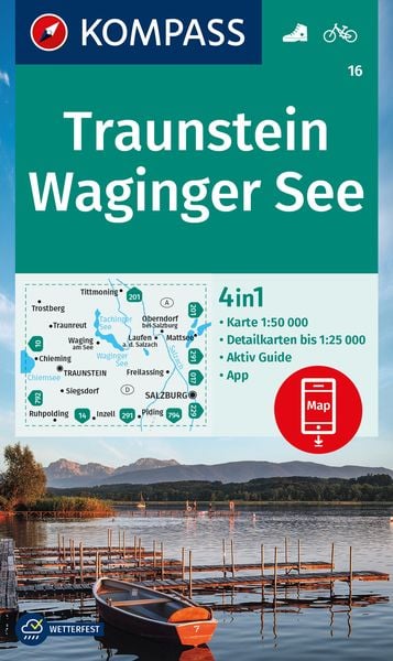 Produktbild: KOMPASS Wanderkarte 16 Traunstein, Waginger See 1:50.000