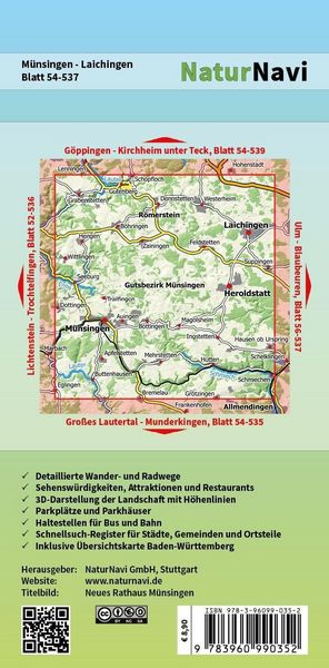Produktbild: M&uuml;nsingen - Laichingen 1 : 25 000, Blatt 54-537