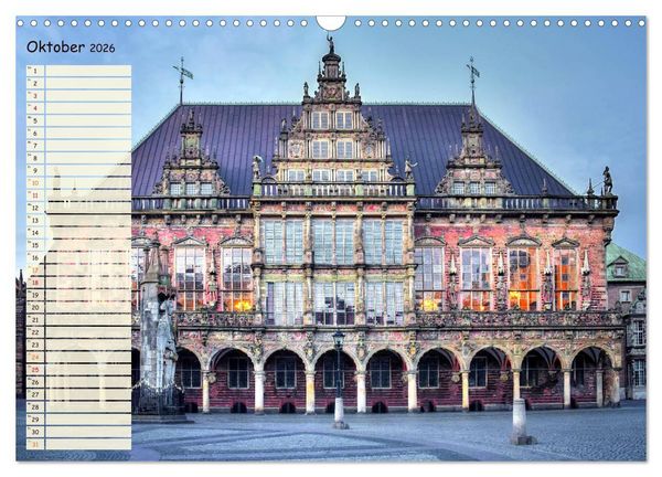 Produktbild: Der kleine Bremen Kalender (Wandkalender 2026 DIN A3 quer), CALVENDO Monatskalender