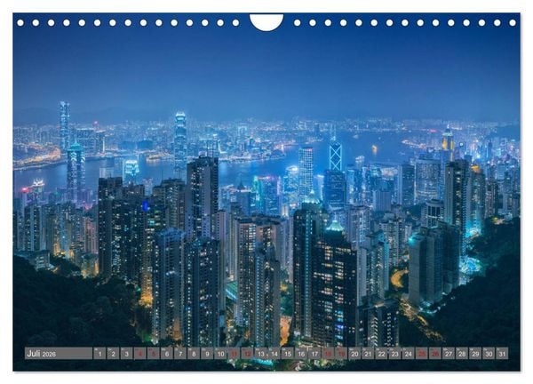 Produktbild: Hong Kong Citylights (Wandkalender 2026 DIN A4 quer), CALVENDO Monatskalender
