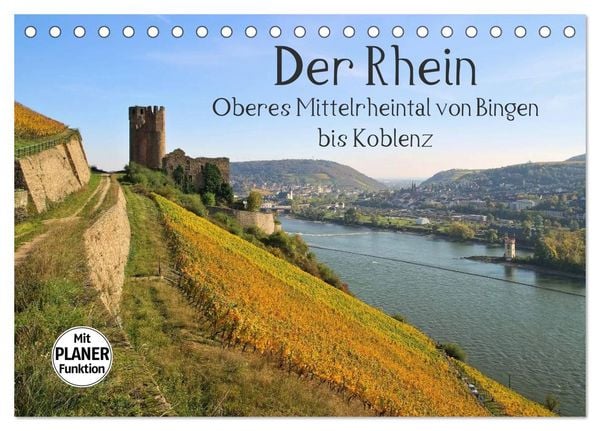 Produktbild: Der Rhein. Oberes Mittelrheintal von Bingen bis Koblenz (Tischkalender 2026 DIN A5 quer), CALVENDO Monatskalender
