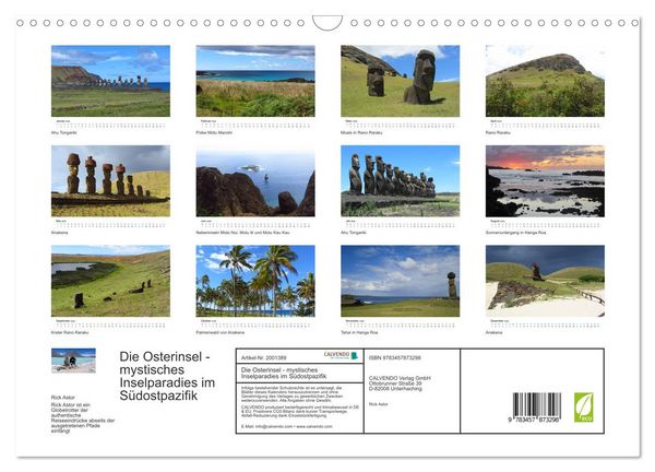 Produktbild: Die Osterinsel - mystisches Inselparadies im S&uuml;dostpazifik (Wandkalender 2026 DIN A3 quer), CALVENDO Monatskalender