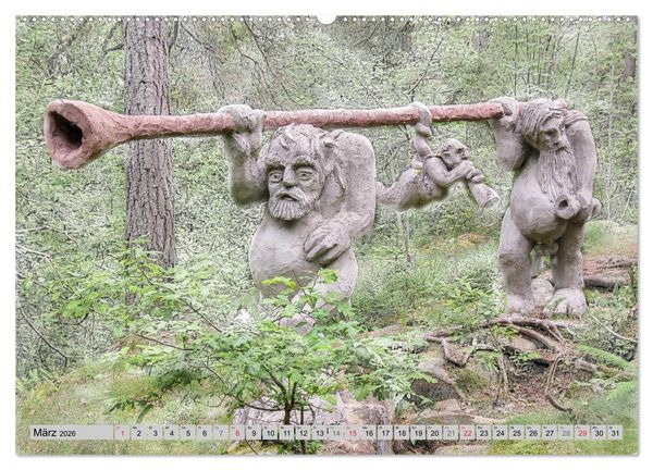 Produktbild: Die Trolle von Gamleby - Schweden - Skulpturen von Jan Pol (hochwertiger Premium Wandkalender 2026 DIN A2 quer), Kunstdruck in Hochglanz