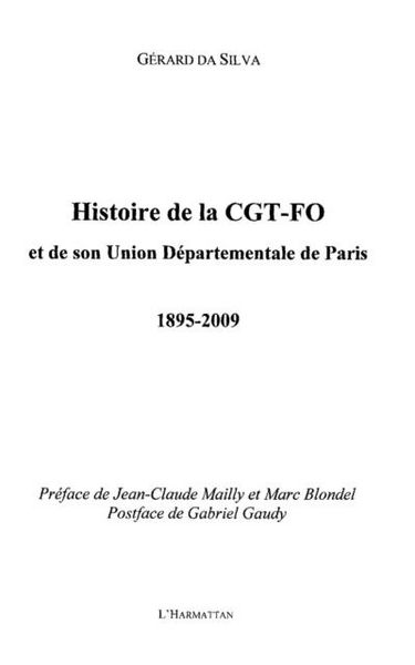 Produktbild: Histoire de la cgt-fo et de son union departementale de pari