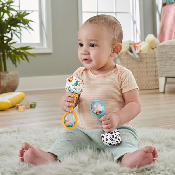Produktbild: Fisher-Price Babys Rumba-Rasseln Spielzeug, 2er-Set f&uuml;r Babys ab 3 Monaten, ko