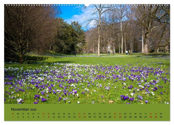 Produktbild: Kurpark Baden-Baden (Wandkalender 2026 DIN A2 quer), CALVENDO Monatskalender