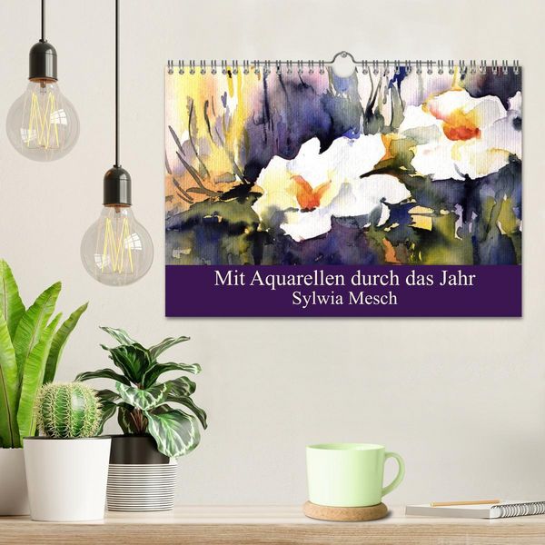 Produktbild: Mit Aquarellen durch das Jahr (Wandkalender 2026 DIN A4 quer), CALVENDO Monatskalender