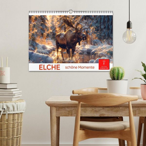 Produktbild: Elche - sch&ouml;ne Momente (Wandkalender 2026 DIN A3 quer), CALVENDO Monatskalender