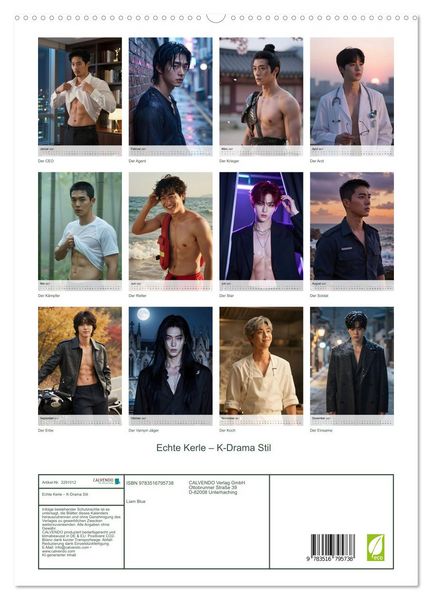 Produktbild: Echte Kerle &ndash; K-Drama Stil (hochwertiger Premium Wandkalender 2027 DIN A2 hoch), Kunstdruck in Hochglanz