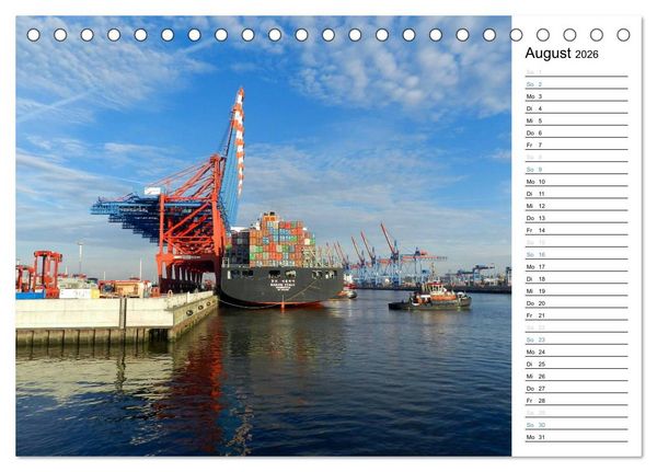 Produktbild: Hafen Hamburg (Tischkalender 2026 DIN A5 quer), CALVENDO Monatskalender