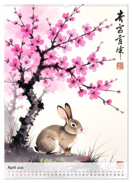 Produktbild: Die 12 chinesischen Tierkreiszeichen (Wandkalender 2026 DIN A2 hoch), CALVENDO Monatskalender