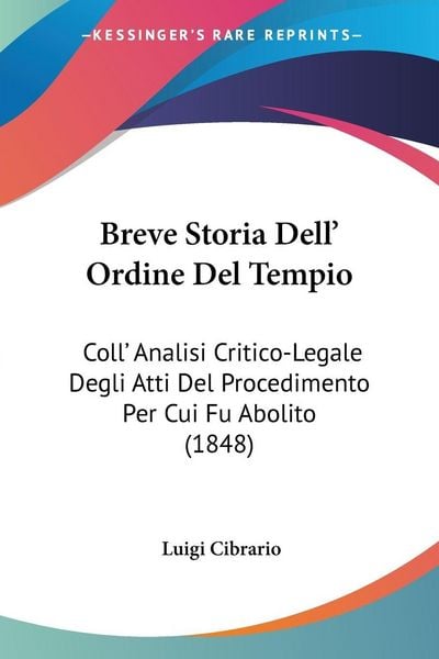 Produktbild: Breve Storia Dell' Ordine Del Tempio