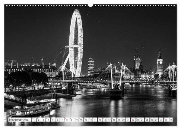 Produktbild: London Stadt an der Themse (hochwertiger Premium Wandkalender 2026 DIN A2 quer), Kunstdruck in Hochglanz