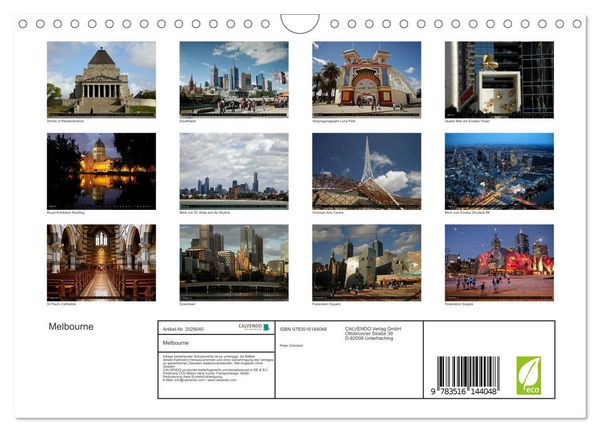 Produktbild: Melbourne (Wandkalender 2026 DIN A4 quer), CALVENDO Monatskalender