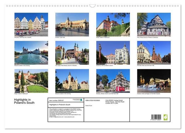 Produktbild: Highlights in Poland's South (Wall Calendar 2026 DIN A2 landscape), CALVENDO 12 Month Wall Calendar