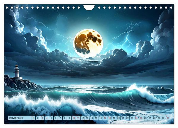 Produktbild: Vagues en col&egrave;re (Calendrier mural 2026 DIN A4 vertical), CALVENDO calendrier mensuel