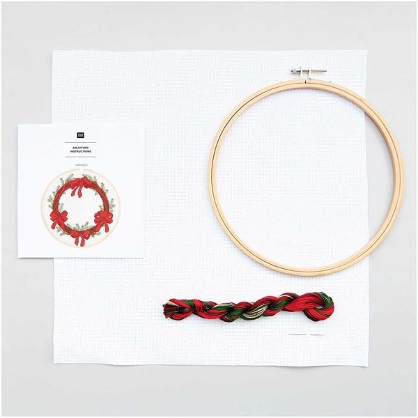 Produktbild: Stickpackung Gez&auml;hlter Kreuzstich, Bild Kranz mit Schleifen,
