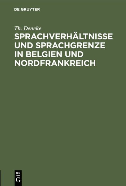 Produktbild: Sprachverh&auml;ltnisse und Sprachgrenze in Belgien und Nordfrankreich