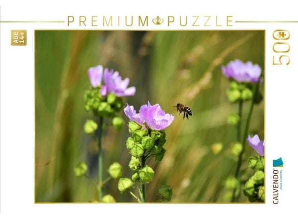 CALVENDO Puzzle Biene im Anflug | 500 Teile Lege-Größe 48 × 36 cm Foto-Puzzle für Erwachsene