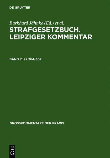 Produktbild: Strafgesetzbuch. Leipziger Kommentar / &sect;&sect; 264-302