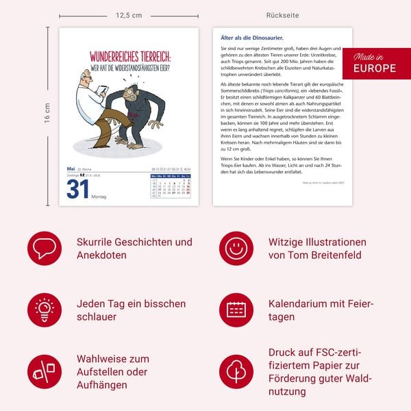 Produktbild: Was so nicht im Lexikon steht Tagesabrei&szlig;kalender 2027 - Kuriosit&auml;ten, Hist&ouml;rchen und merkw&uuml;rdige Geschichten