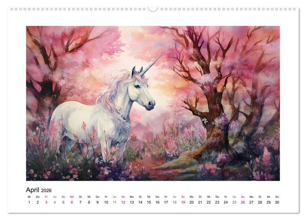 Produktbild: Geliebte Einh&ouml;rner (Wandkalender 2026 DIN A2 quer), CALVENDO Monatskalender