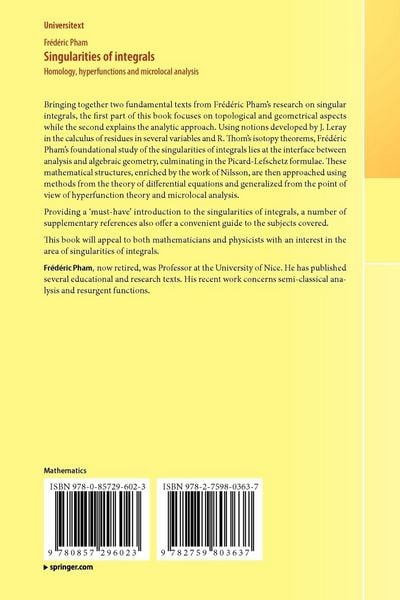 Produktbild: Singularities of integrals
