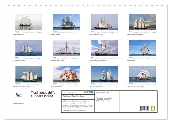 Produktbild: Traditionsschiffe auf der Ostsee (Wandkalender 2026 DIN A2 quer), CALVENDO Monatskalender