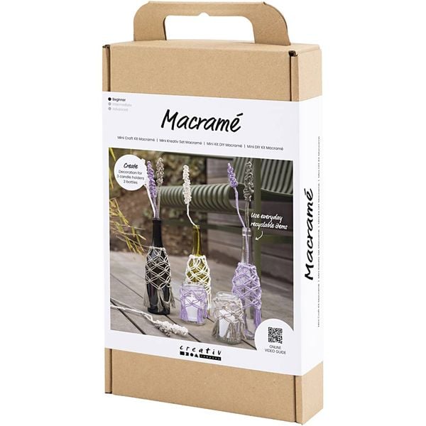 Produktbild: Creativ Company DIY Sets Macram&eacute; Kreativ Set, Makramee, Glasdeko, Kreativ Box