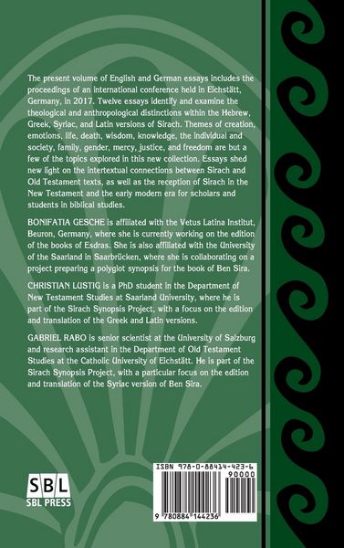 Produktbild: Theology and Anthropology in the Book of Sirach